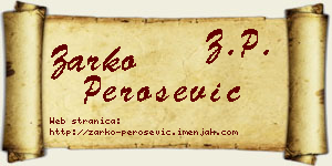 Žarko Perošević vizit kartica